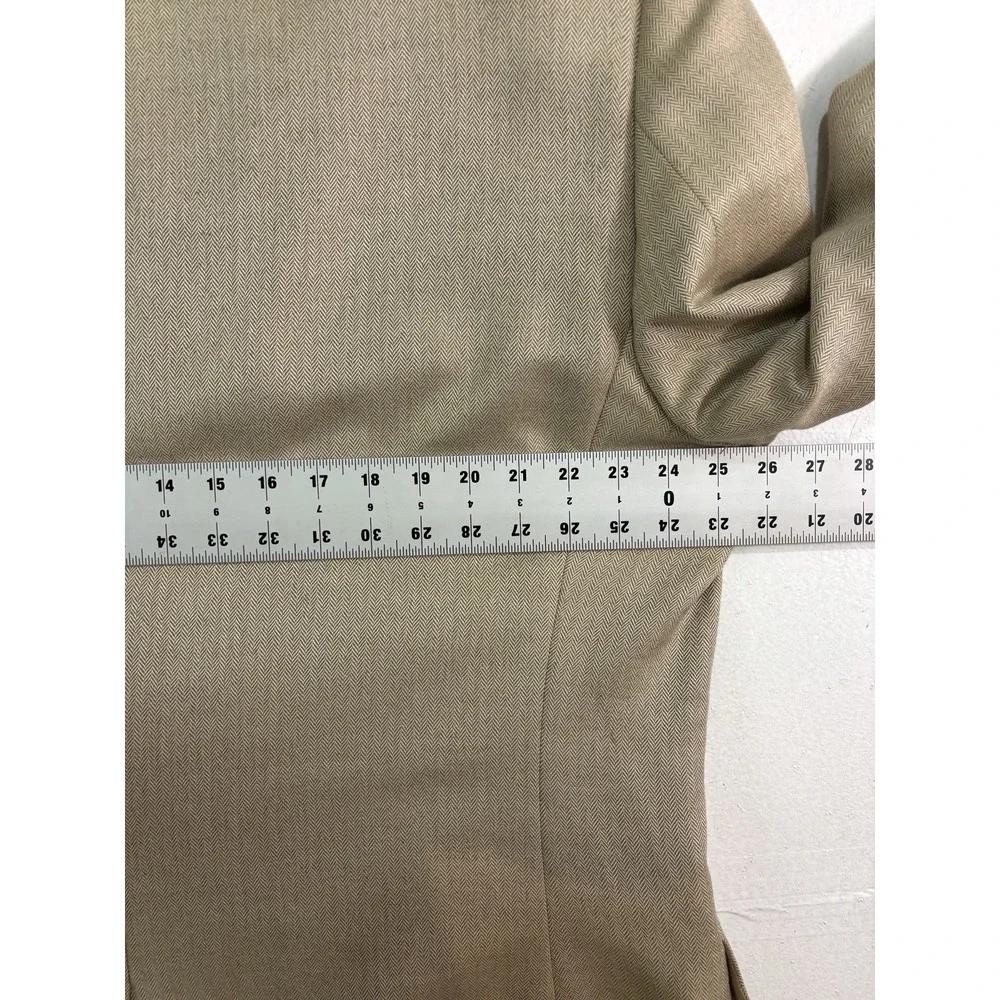 Jos A Bank 50R tan herringbone silk camel hair blazer jacket sport‎ suit coat